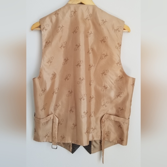 [E. J. SAMUEL] Fancy 3-Piece Check Suit with Silk Handkerchief in Pocket - Picture 6 of 12